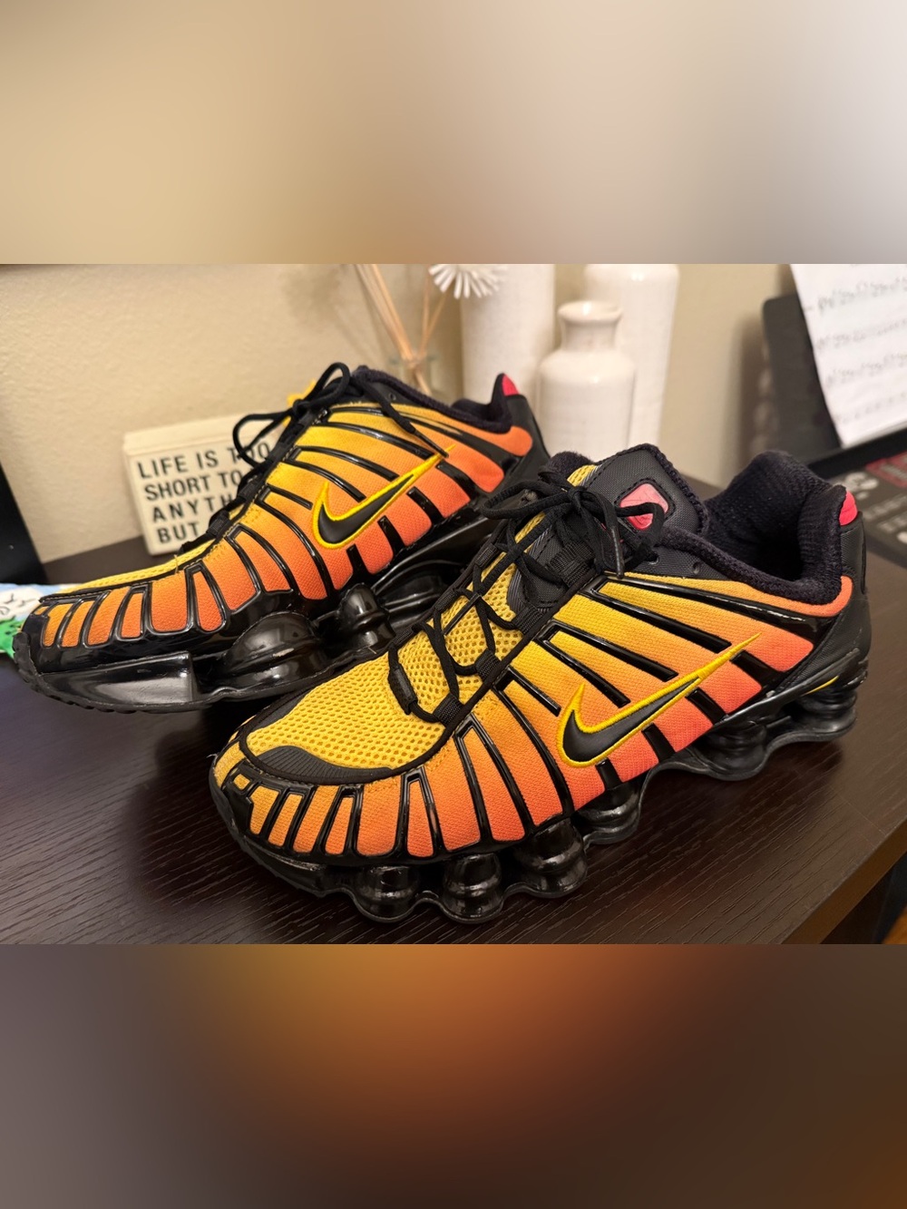 Nike Nike Shox TL “Sunrise” Orange Yellow Athletic Sneakers Mens 8 - Picture 2 of 12
